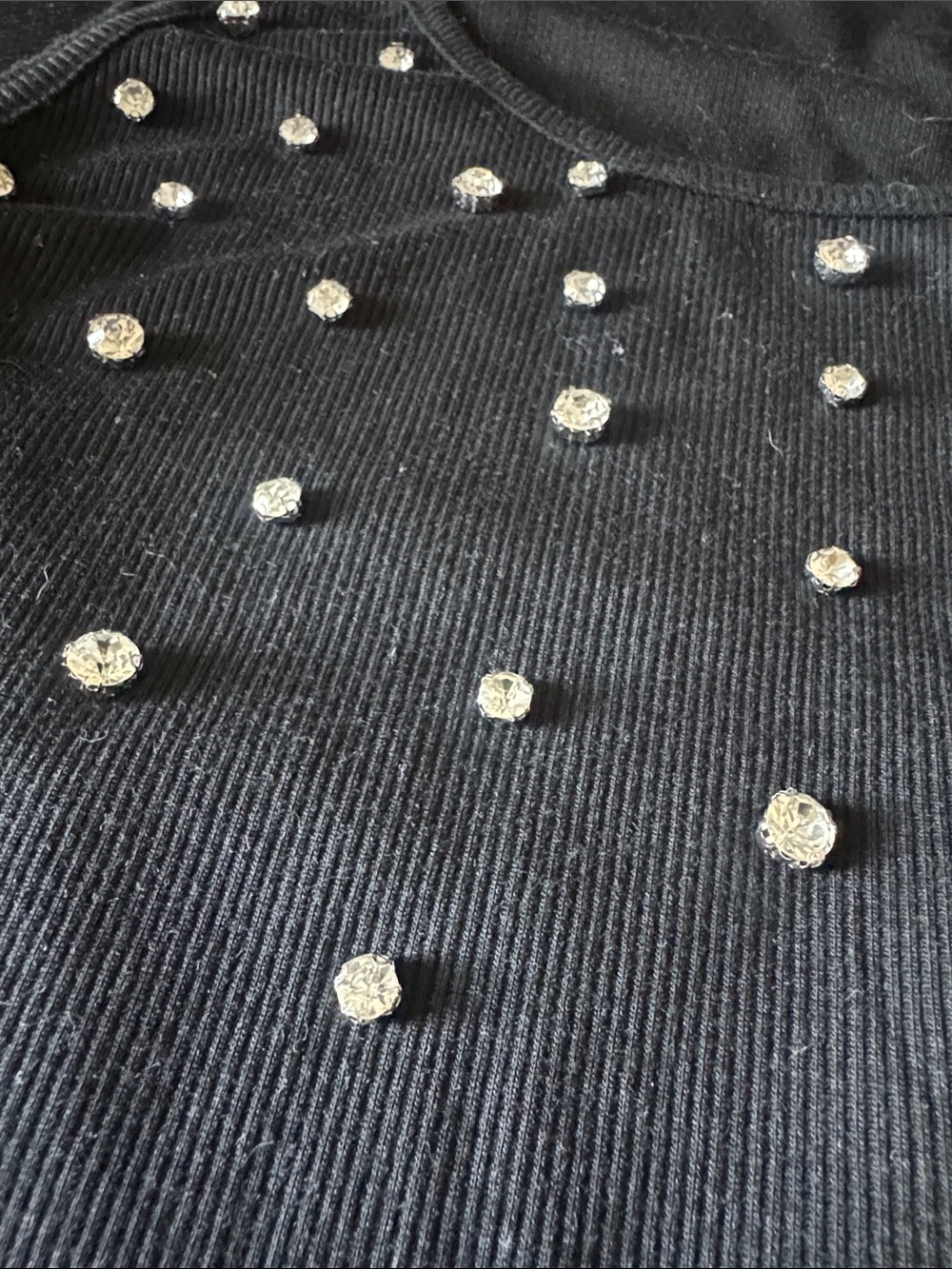 Black Rhinestone-Embellished Tank Top - Picture 3 of 3